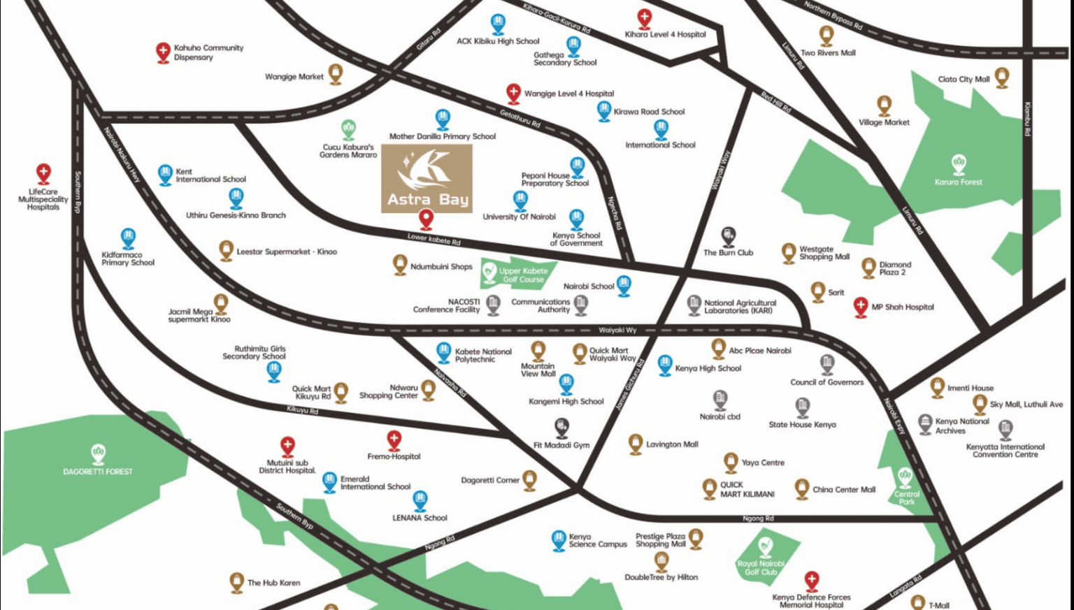 Astra Bay Lower Kabete - Neigbhourhood Map